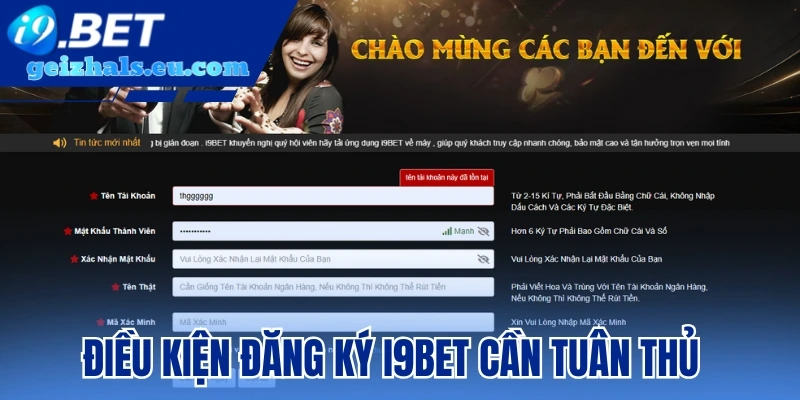 Điều kiện đăng ký I9bet cần tuân thủ Điều kiện đăng ký I9bet cần tuân thủ