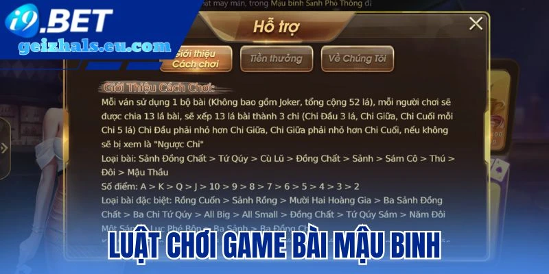 Luật chơi game bài Mậu Binh Luật chơi game bài Mậu Binh